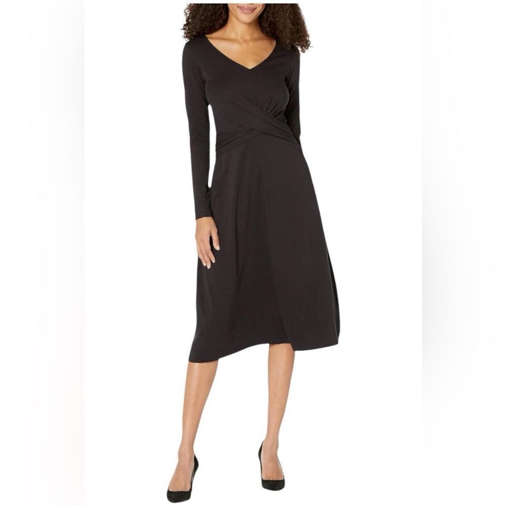 Pact Women's Revive Wrap Front Dress Black size Small